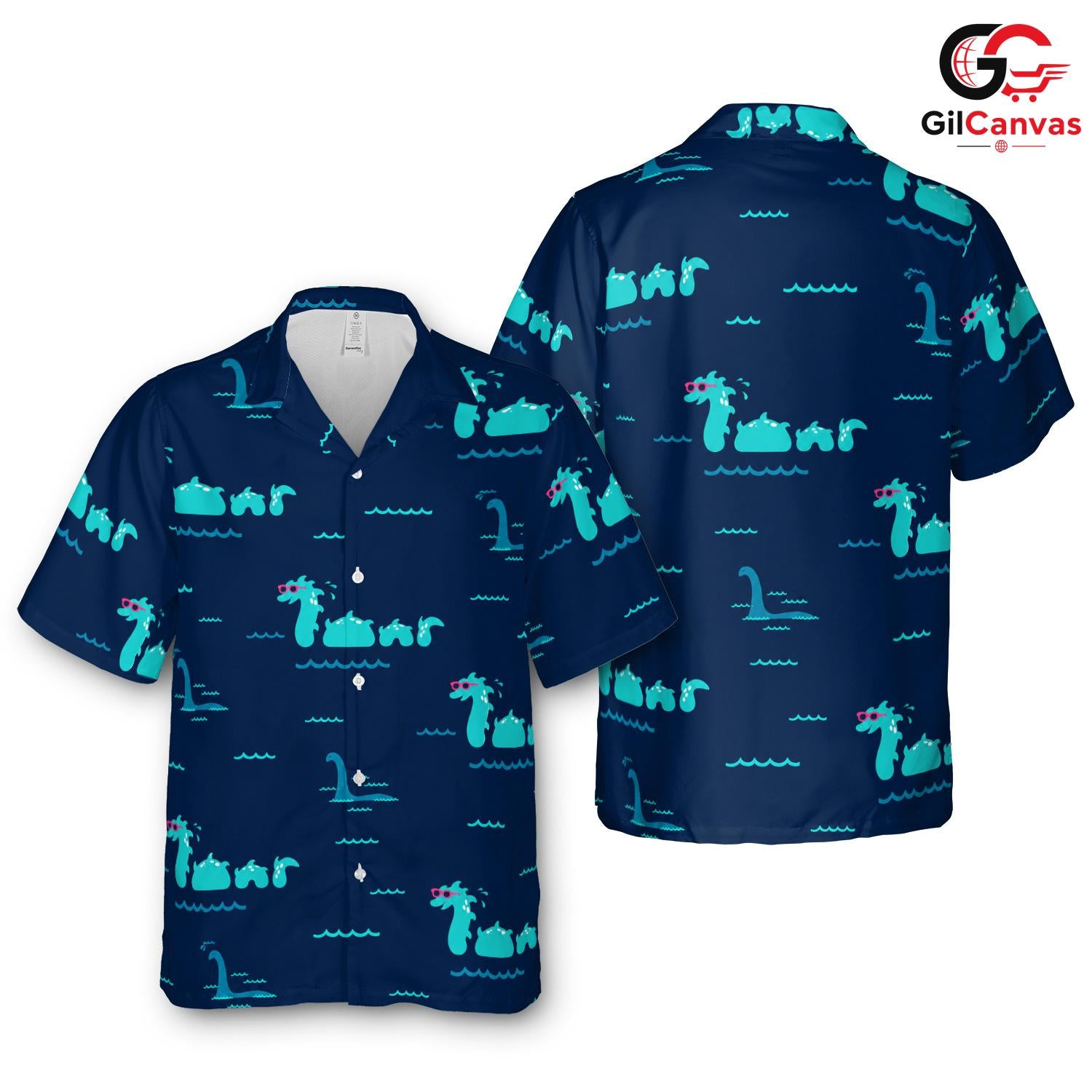 Sea Serpent Tropical Style Shirt, Premium Mens Beachwear For Summer Vacations