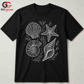 Seashell Nautical T-Shirt Beach Lover Women Casual Summer Apparel Unisex Gift