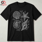 Seashell Nautical T-Shirt Beach Lover Women Casual Summer Apparel Unisex Gift