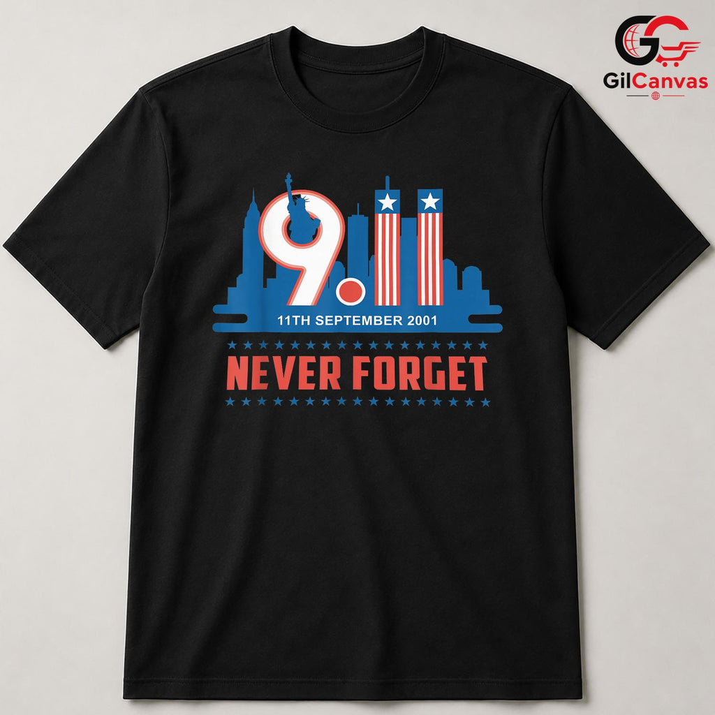 September 11 Memorial T-Shirt Unisex Patriot Day USA Flag Freedom Gift Tee
