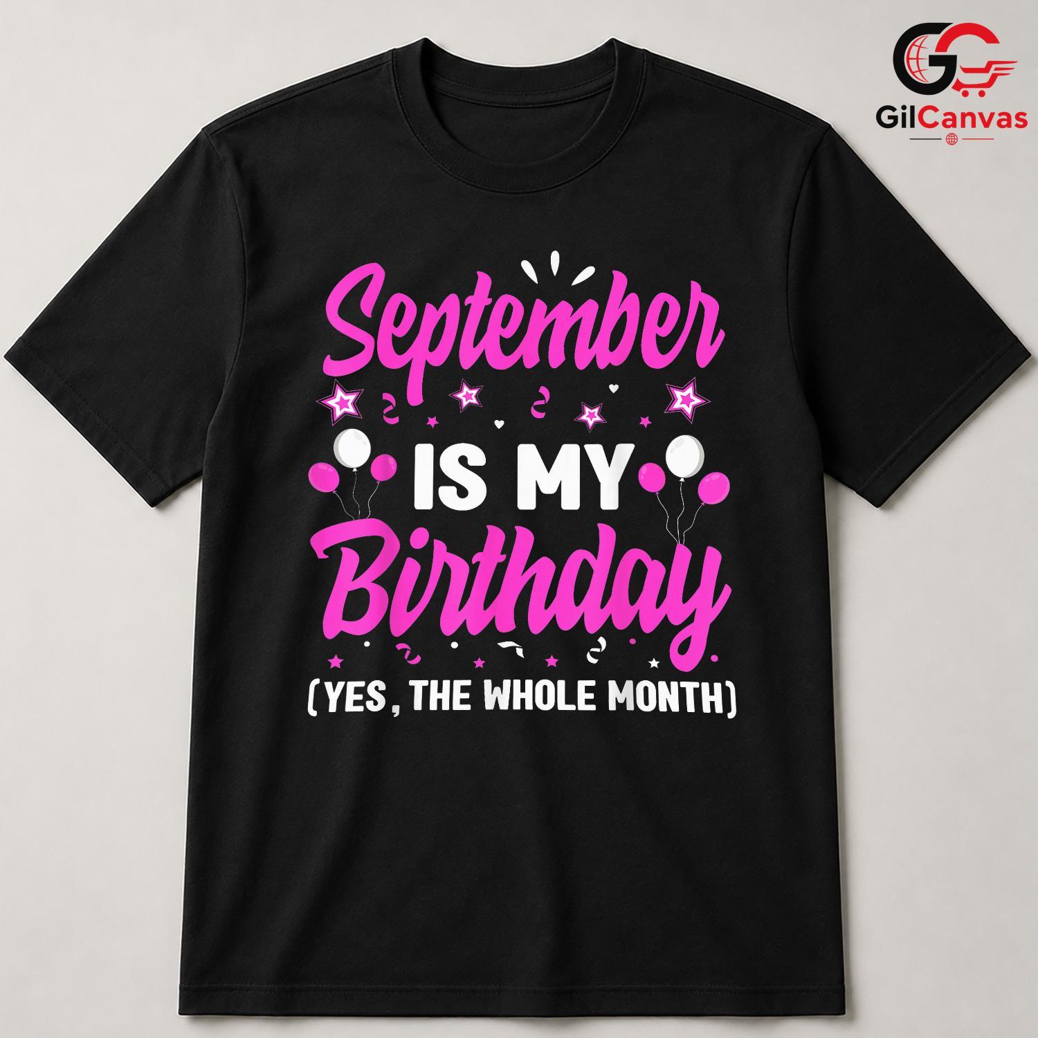 September Birthday Fall T-Shirt Unisex Fun Celebration Gift Idea For Youth Kids