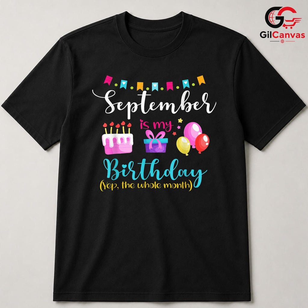 September Birthday Party Shirt Unisex Fun Celebration Gift Idea For Kids Youth