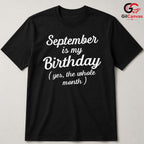 September Celebration Tee Shirt Unisex Perfect Birthday Party Gift For Friends