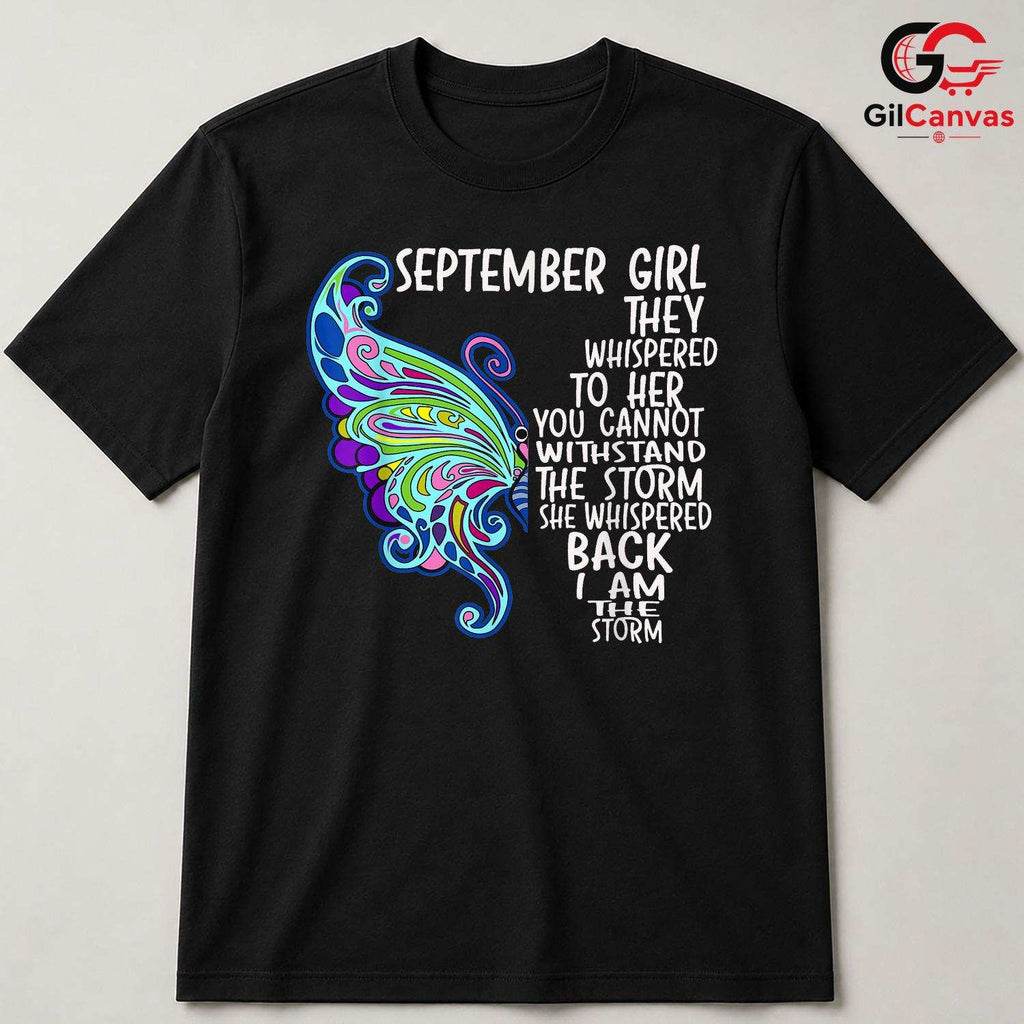 September Girl Butterfly Shirt Unisex Cute Birthday Celebration Gift Idea Her