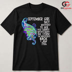 September Girl Butterfly T-Shirt Unisex Perfect Birthday Event Gift Idea Her
