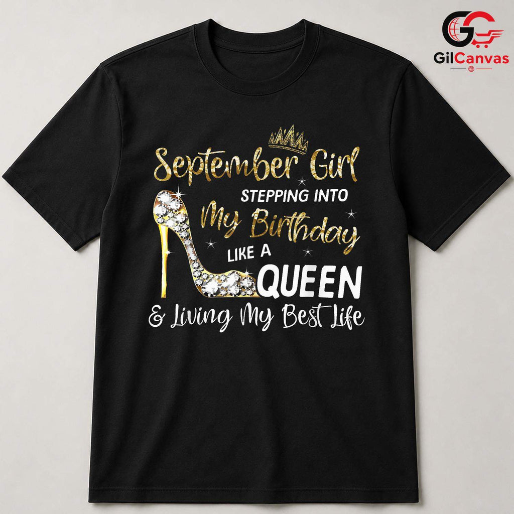 September Girl Glamorous T-Shirt Unisex Sparkling Zodiac Birthday Gift For Her