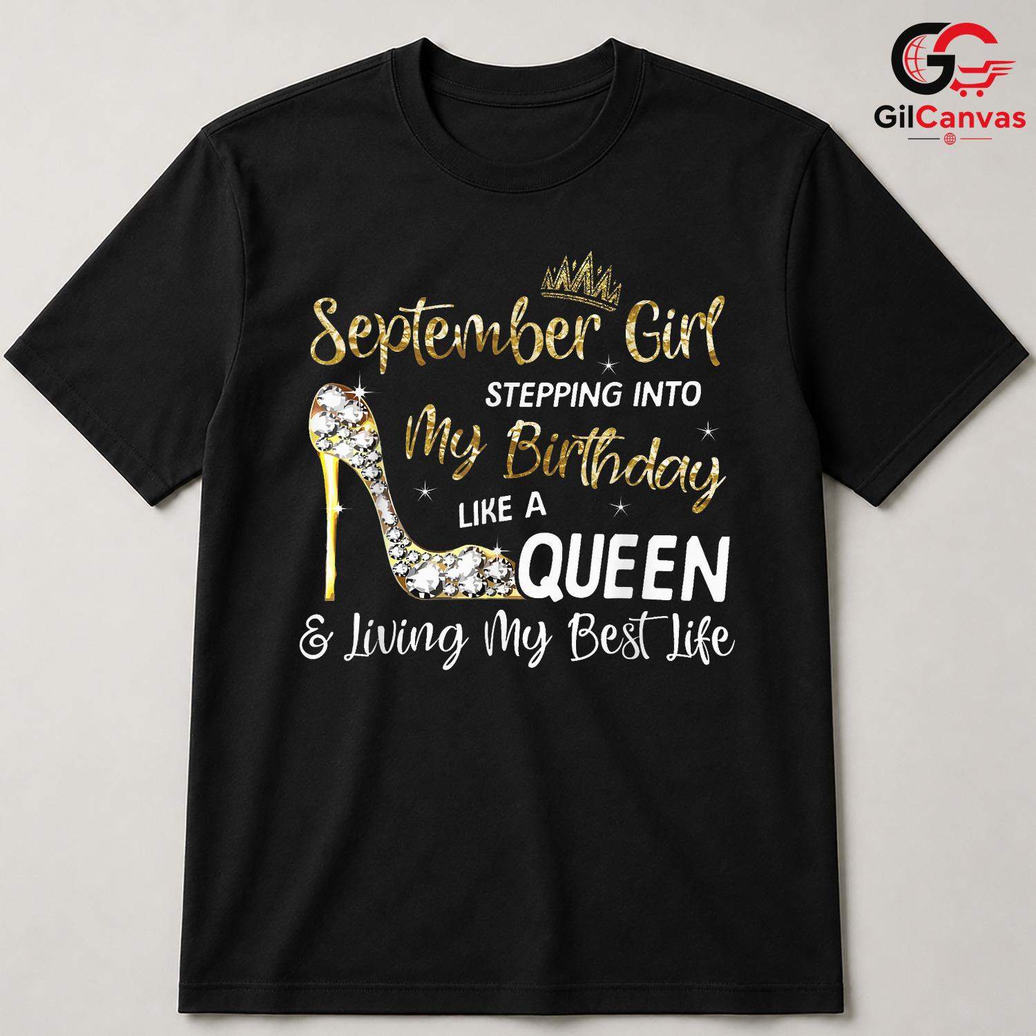 September Girl Glamorous T-Shirt Unisex Sparkling Zodiac Birthday Gift For Her