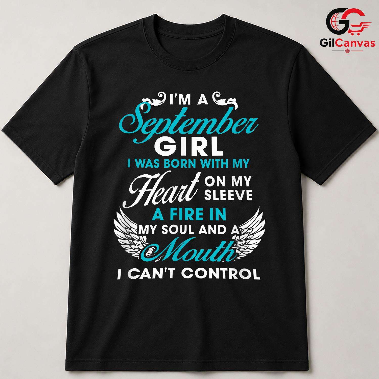 September Girl Heart Tee Shirt Unisex Fun Birthday Celebration Gift For Women