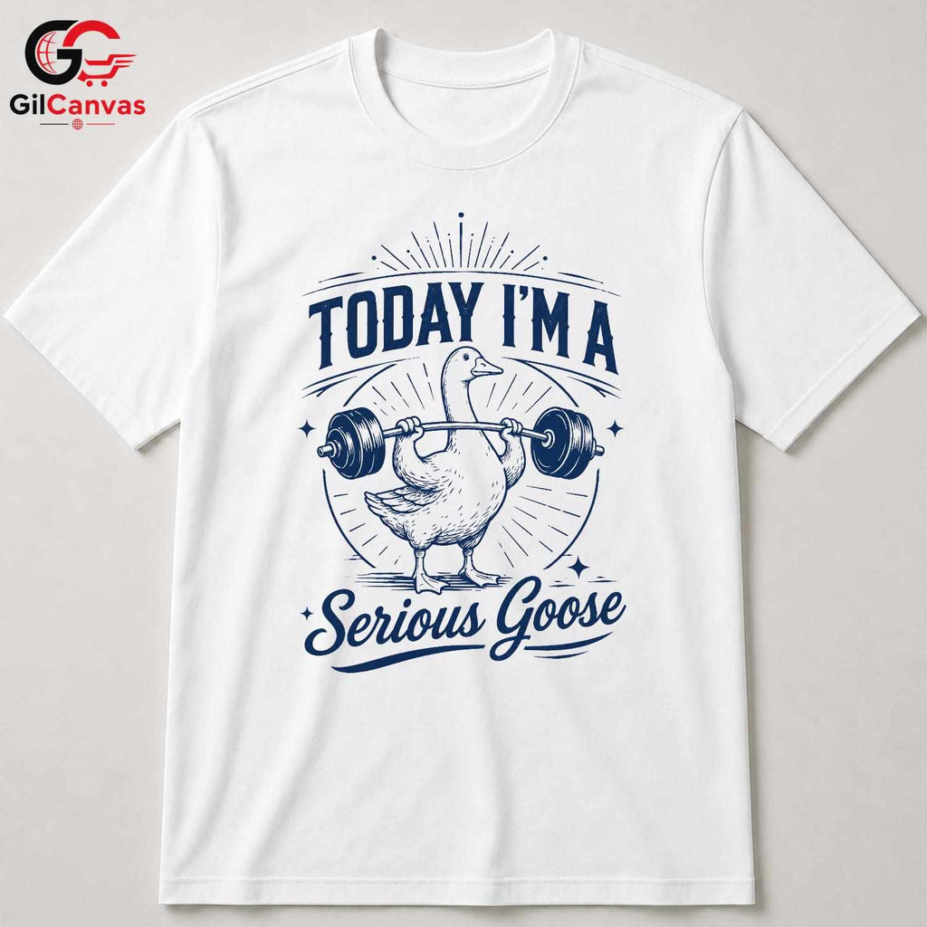 Serious Goose Gym T-Shirt Unisex Fitness Enthusiast Funny Gag Gift Graphic Shirt