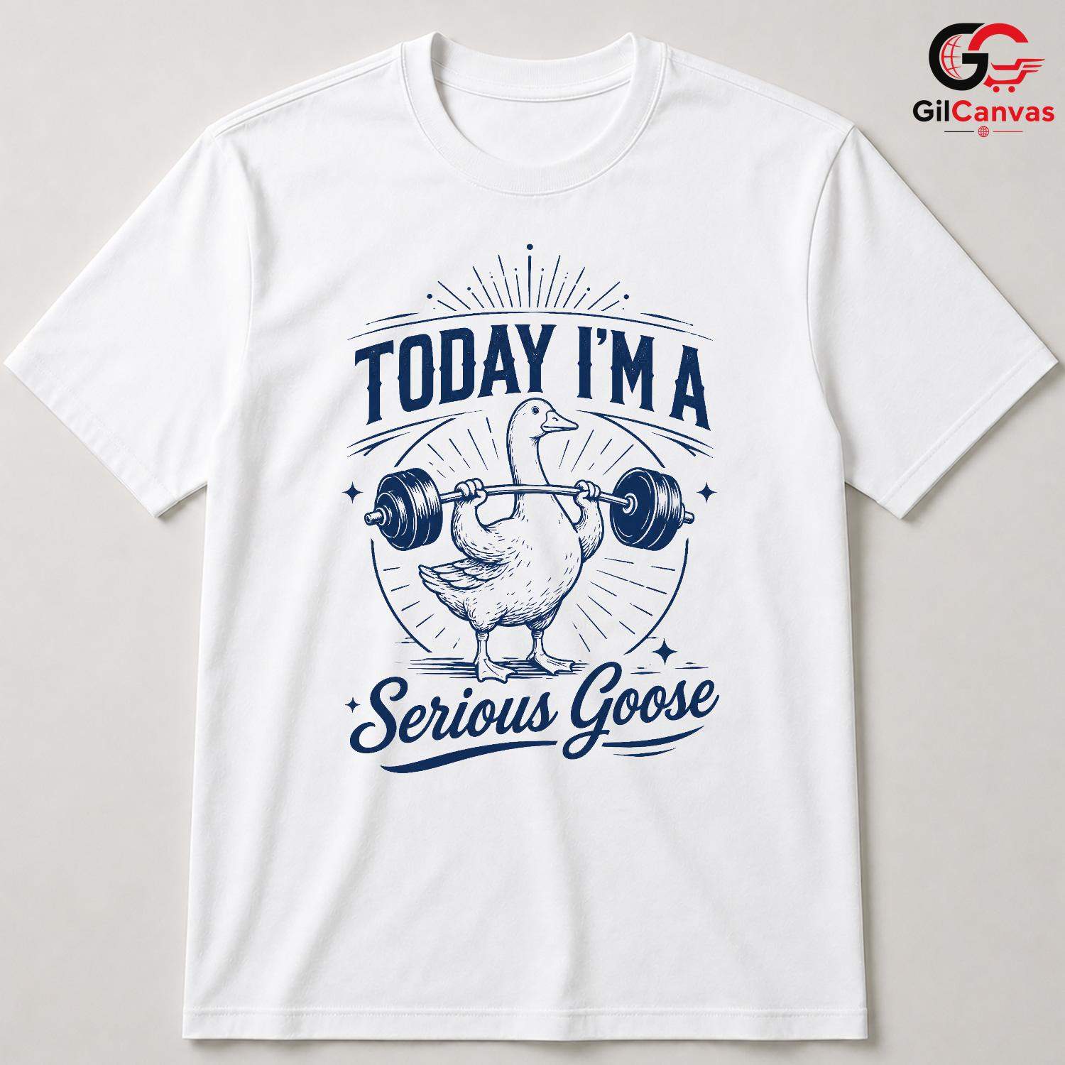 Serious Goose Gym T-Shirt Unisex Fitness Enthusiast Funny Gag Gift Graphic Shirt