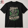 Skeleton Bear Hiking T-Shirt Men Women Outdoor Adventure Trail Hiker Graphic Shirt