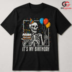 Skeleton Cake Balloon Tee Shirt Unisex Fun Birthday Party Gift Idea For Kids