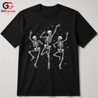 Skeleton Dance T-Shirt Halloween Party Wear Fun Casual Gift For Men Women Tee