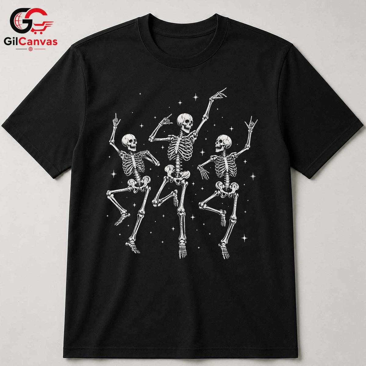 Skeleton Dance T-Shirt Halloween Party Wear Fun Casual Gift For Men Women Tee