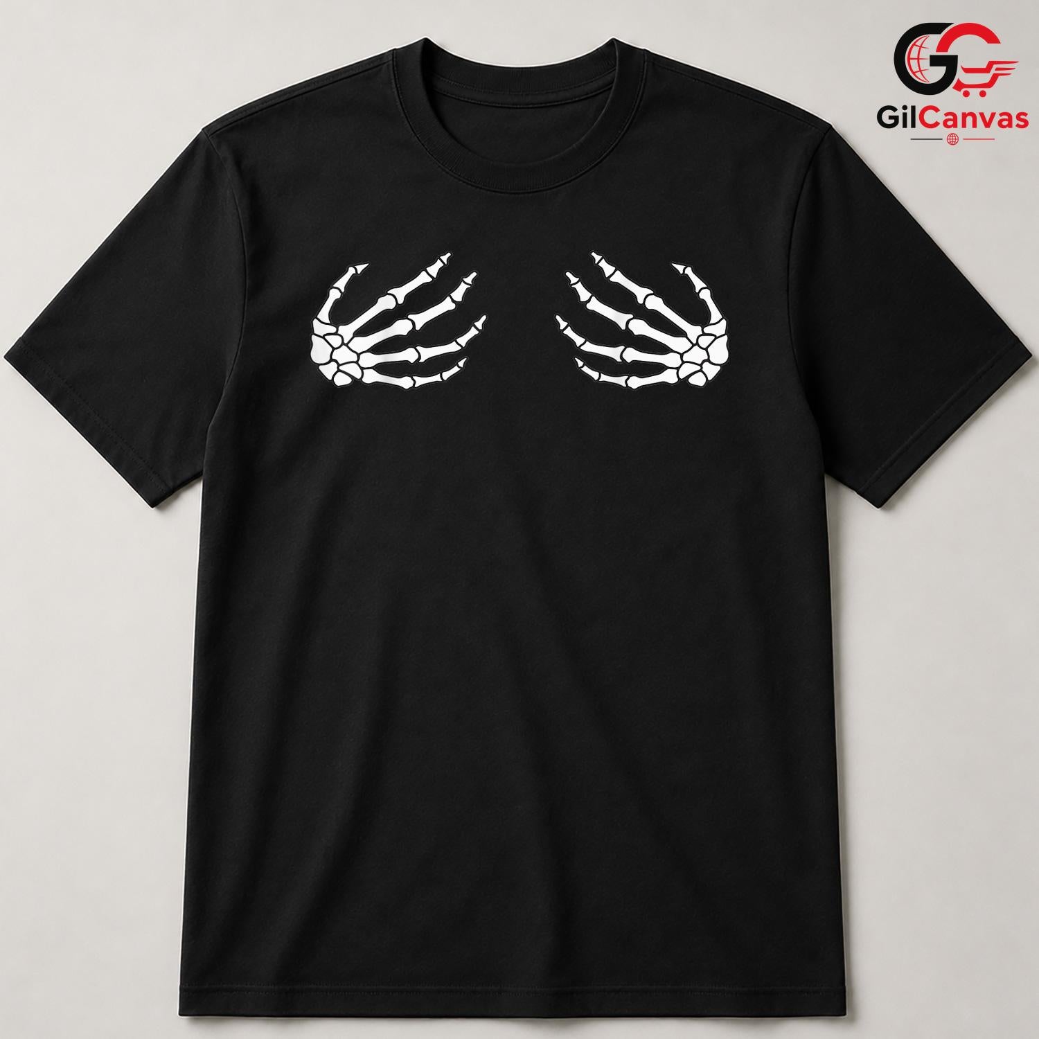 Skeleton Hands Bone Costume T-Shirt Unisex Funny Spooky Creepy Gift For Women