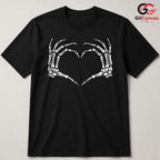 Skeleton Hands Heart Tee Shirt Unisex Perfect Spooky Season Gift For Teens