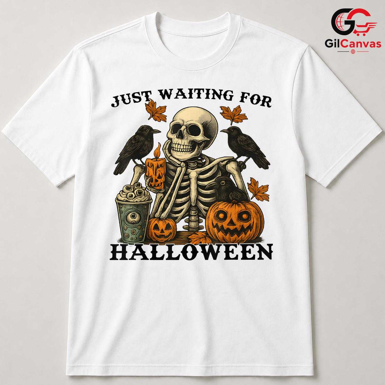 Skeleton Pumpkins Halloween T-Shirt Unisex Perfect Fall Event Gift For Adults