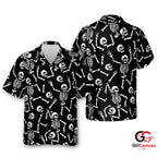 Skeleton Skull Hawaiian Shirt For Halloween Unisex Perfect Parties Apparel
