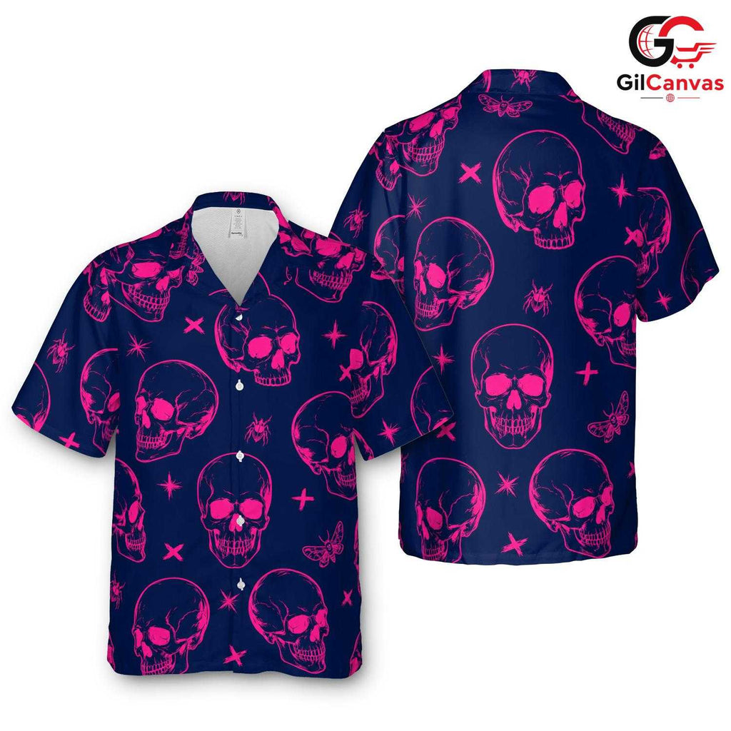 Skull Print Halloween Shirt, Fun Casual Unisex Wear Summer Festivities