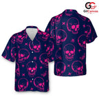 Skull Print Halloween Shirt, Fun Casual Unisex Wear Summer Festivities