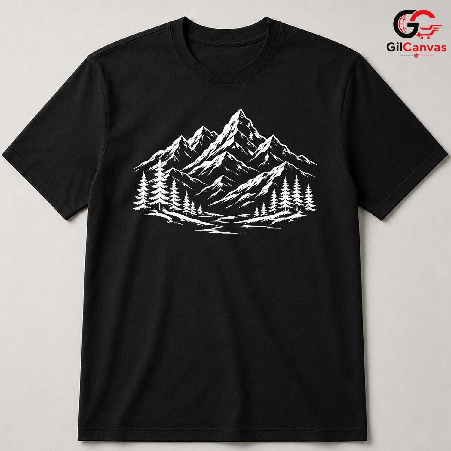 Snowy Peak Mountain T-Shirt Wilderness Exploration Unisex Hiking