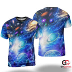 Space Universe 3D T-Shirt, Cool Unisex Galaxy Print Tee Gift For Astronomy Fans
