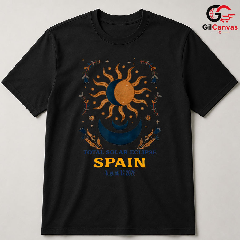 Spain Solar Eclipse T-Shirt Unisex Astronomy Lover Event Gift Space Fans