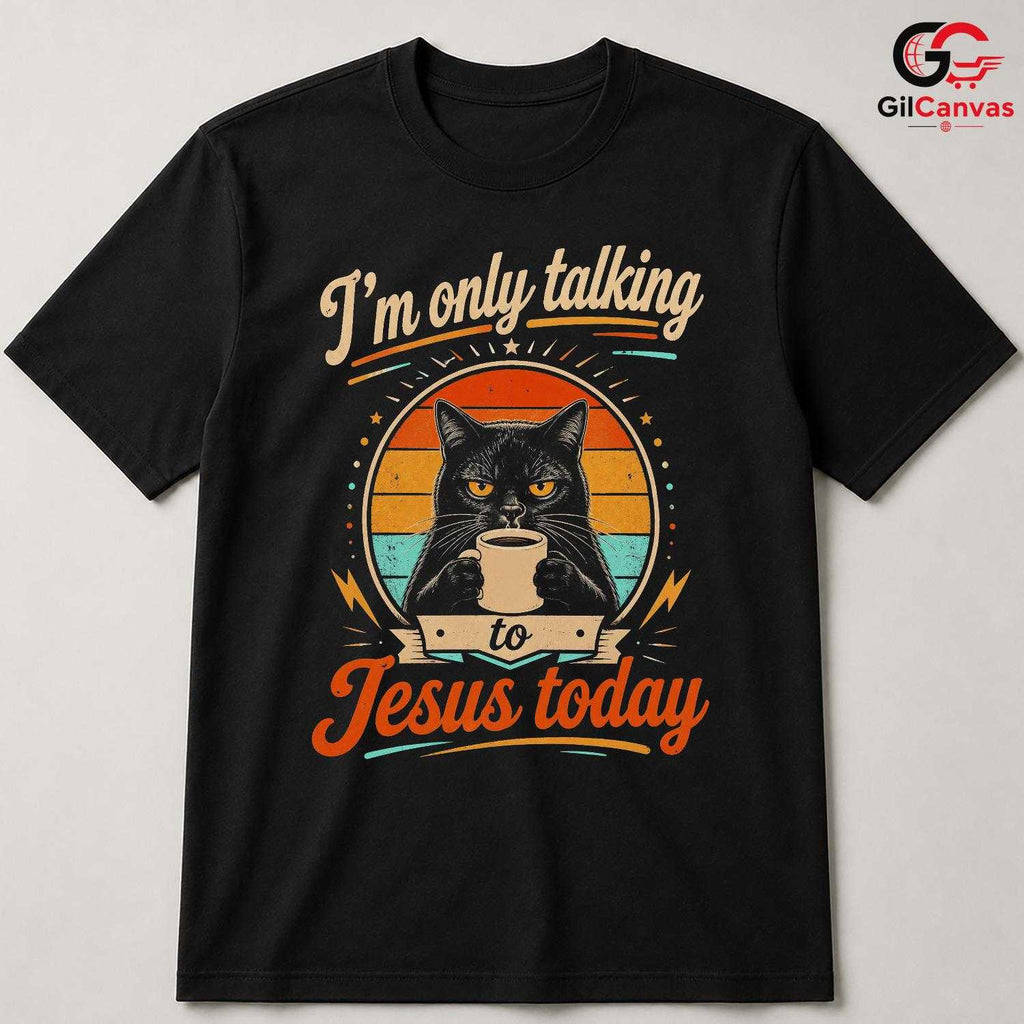 Spiritual Cat Coffee T-Shirt Feline Lover Graphic Unisex Casual Apparel Tee