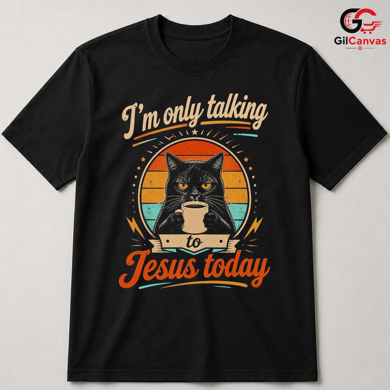 Spiritual Cat Coffee T-Shirt Feline Lover Graphic Unisex Casual Apparel Tee