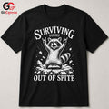Spiteful Raccoon T-Shirt Surviving Purely Out Of Spite Fun Unisex Gift Tee
