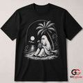 Spooky Beach Vacation Ghost T-Shirt Tropical Halloween Unisex Graphic Apparel Tee