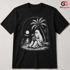 Spooky Beach Vacation Ghost T-Shirt Tropical Halloween Unisex Graphic Apparel Tee