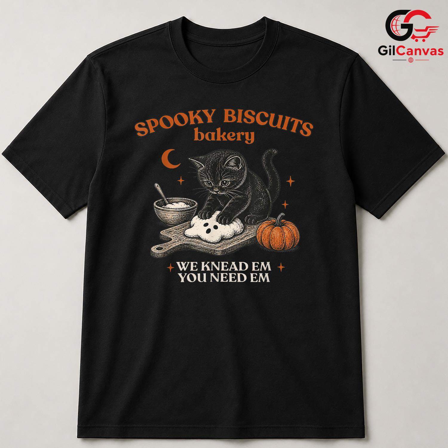 Spooky Cat Bakery Tee Shirt Unisex Fun Halloween Gift Idea For Cat Lovers