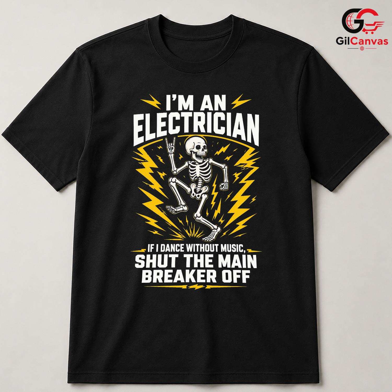 Spooky Electrician T-Shirt Unisex Fun Tradesman Gift Custom Graphic Halloween