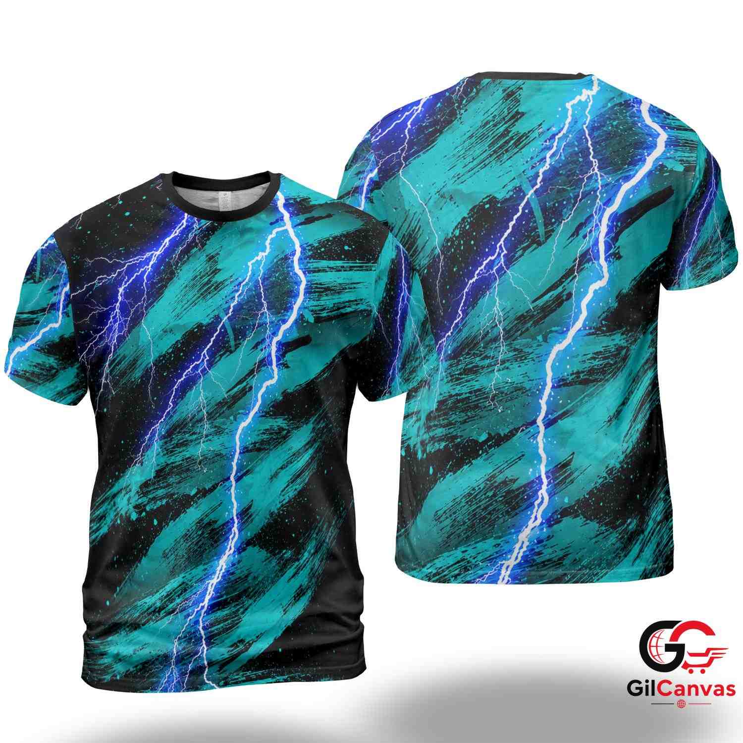 Spooky Lightning 3D T-Shirt, Cool Unisex Graphic Tee Gift For Halloween Events