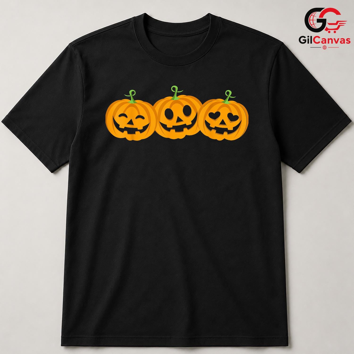 Spooky Pumpkin Face Tee Shirt Unisex Cute Halloween Celebration Gift For Kids