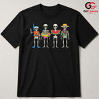 Spooky Summer Skeletons Tee Shirt Unisex Funny Tropical Beach Vacation Gift