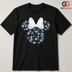 Spring Floral Cartoon Ear Tee Unisex Cute Bow Birthday Gift Girls And Women