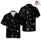 Star Pattern Hawaiian Shirt, Trendy Unisex Beachwear for Summer Parties