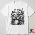 Steampunk Octopus Drum T-Shirt Concert Festival Band Unisex Musician Gift Tee