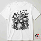 Steampunk Octopus Drum T-Shirt Concert Festival Band Unisex Musician Gift Tee
