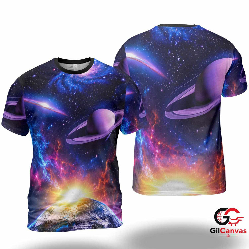 Stunning Space 3D T-Shirt, Unisex Galaxy Graphic Tee Gift For Astronomy Lovers