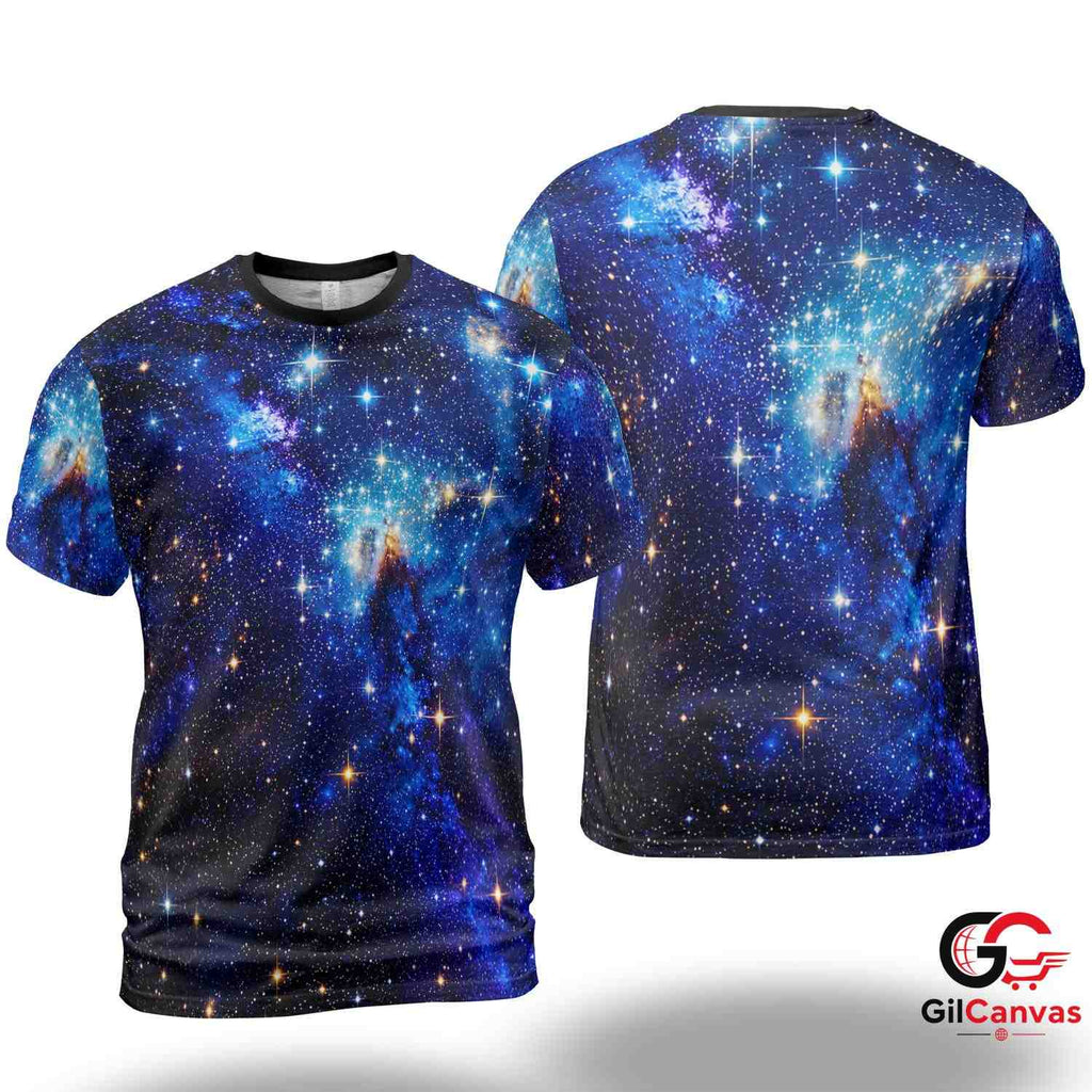 Stunning Space Nebula 3D T-Shirt, Vivid Unisex Astronomy Graphic Tee Gift Birthdays