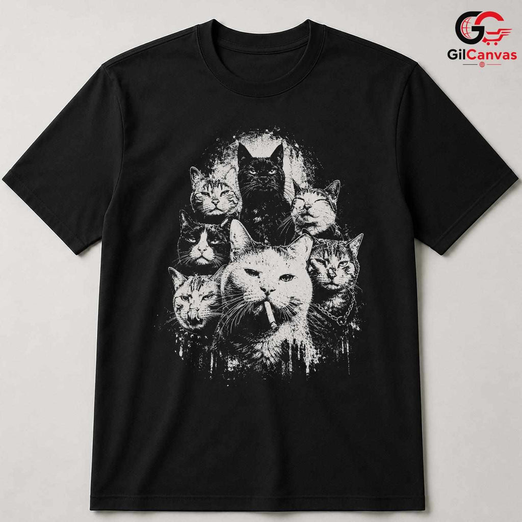 Stylish Cool Cat Graphic T-Shirt Feline Lover Event Unisex Casual Apparel