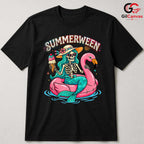 Summer Flamingo Skeleton Shirt Unisex Fun Summerween Vacation Gift All Ages