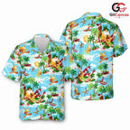 Summer Santa Claus Hawaiian Tee, Ideal Mens Fun Apparel Christmas In July
