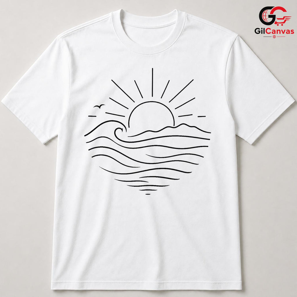 Summer Surf Sunset Tee Shirt Beach Lover Outdoor Activity Unisex Apparel