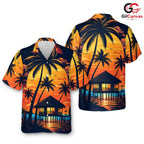 Sunset Beach Hawaiian Shirt, Men Beachwear Perfect for Summer Vacations