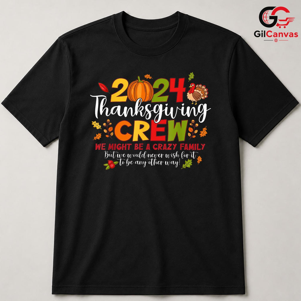 Thanksgiving Crew 2024 T-Shirt Unisex Fall Family Gathering Celebration Gift