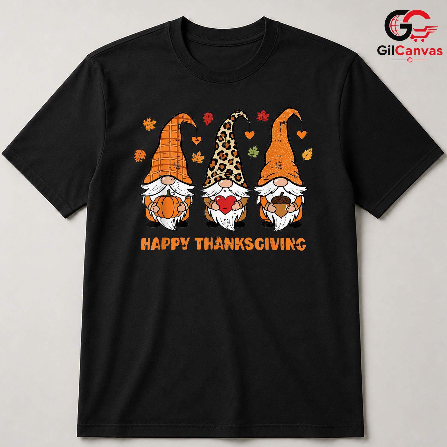 Thanksgiving Gnome T-Shirt Unisex Cute Fall Holiday Festival Gift For Family